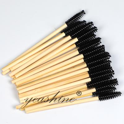 China Mascara Wands Machine Makeup Applicator Silicone Lip Key Chain Spoolie Bamboo Disposable Nylon Eyelash Brush for sale