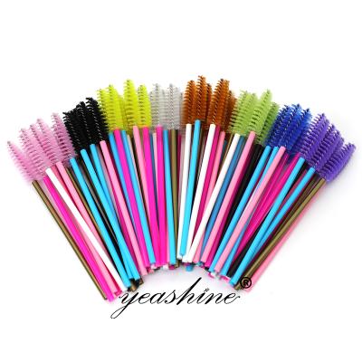 China Magic Mascara Wands Machine Cheap Mascara Brush Lash Wand White Mini Disposable Eyelash Pink Makeup Cavity Holder Spoolie for sale