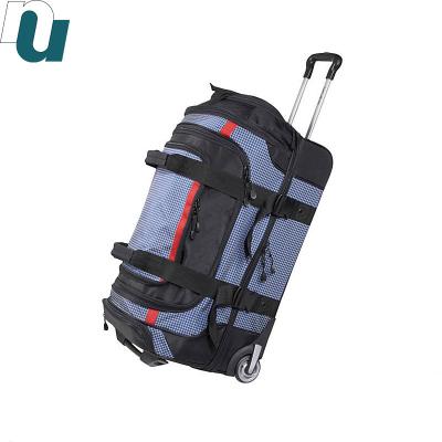 China Polyester Samson Lightweight Travel Luggage Rolling Duffle Duffle Ite Wheel Bag for sale