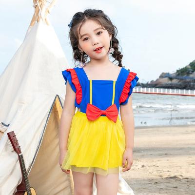 China Fashion Princess Children Baby Girls One-Piece Swimwear Hollow Beach Bikini Summer Kids One-Piece Dress Breathable One-Piece Swimwear for sale