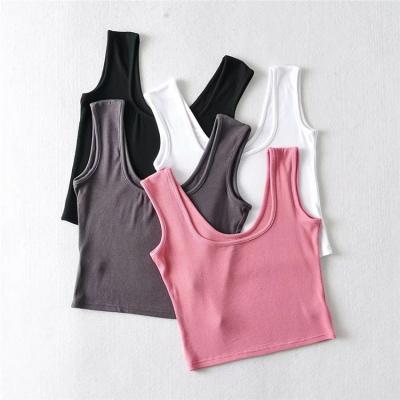 China Breathable Factory Wholesale Knitted Crop Top Camisoles Corset Top Full Length Tank Sports Top for sale