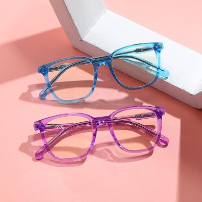 China 2021 High Quality Kids Anti-Blue-Ray TR90 Glass Material Macaron Color Kids Eyeglasses for sale