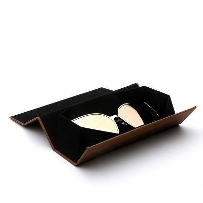 China Vintage Sunglasses Case Wooden Color Sunglasses Boxes Leather Glass Cases for sale