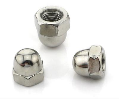 China Hot Sale 303/304/316 Stainless Steel 4.8/8.8/10.9/12.9 Grade M8 Cap Nut Stainless Steel Hex Galvanized Cross Embedded Cap Nut for sale