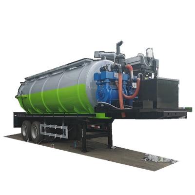 China New design good quality vacuum truck sewage suction tanker trailer clw sewage vacuum pump suction trailer 11 - 20T for sale