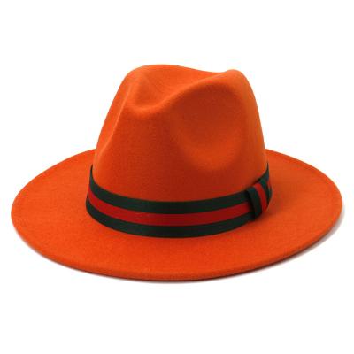 China Plush Fashion Design Solid Color Customized Wide Brim Unisex Use Fedora Hat for sale