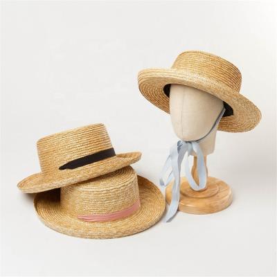 China Hot Selling New Design Striped Customized Kid Wear Kids Beach Straw Hat With Bowknot for sale