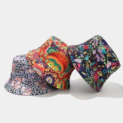 China 2022 New Reversible Lady Men Wholesale Floral Cotton Women Cap Sunhat Outdoor Breathable Foldable Fisherman Floral Printed Bucket Hat for sale