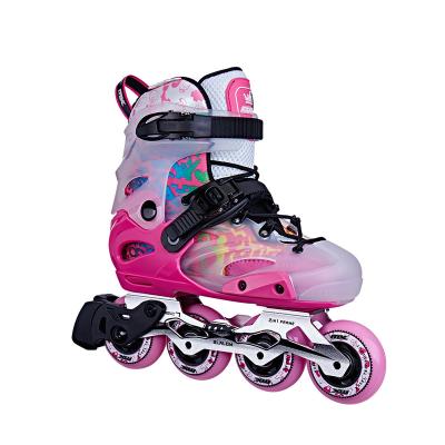 China Metal Baseplate Factory Direct Sale 4 Wheels Aluminum Mesh Pvc Upper Girls Roller Skates for sale