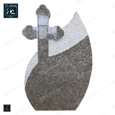 China Romania Style Granite Grave Monument Headstone Cheap Cross Headstone Special Prices for sale