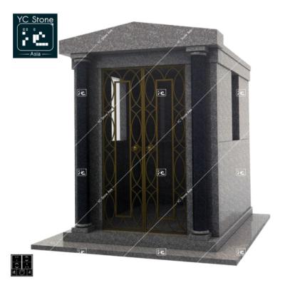 China EUROPEAN Cheap Memorial Polished India Black Granite And Granite Monument Mausoleums Headstone for sale