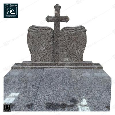 China Cheap Modern G603 G664 Granite Catholic Cross Headstone Marble Grave Monument for sale