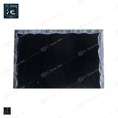 China China European Natural Black Stone Granite Poland Style Memorial Plaques for sale