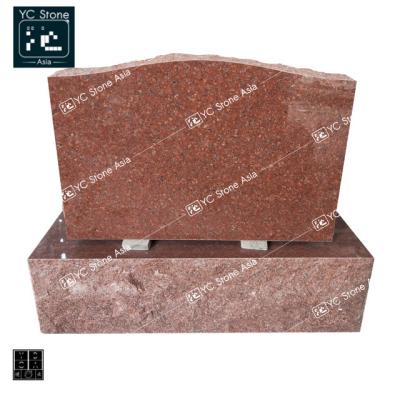 China Cheap Straight Gravetone Headstone India Granite Headstone Modern Red Stone Tombstone Monument for sale