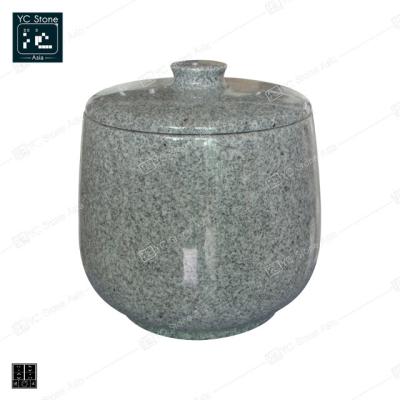 China Hot Sale European Style Amazon Marble Urn With Green Mountain Ash Stone Granite Cheap Lids Funeral Storage Urns For Memorial for sale