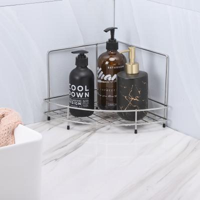 China Small Moq Bathroom Accessories Stainless Steel TIR-Angle Viable Shelves Retiform Corner Basket Bathroom Shelf for sale