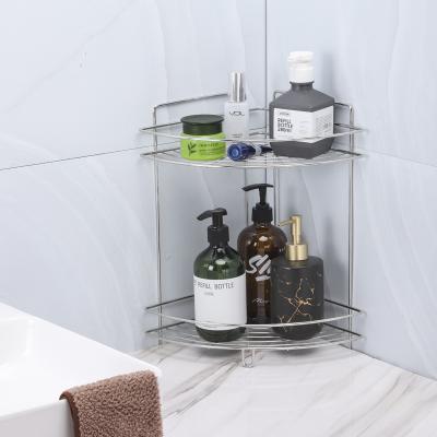 China 2 Layers Wall Mounted Stainless Steel Wall Mounted Stand Shelf Bathroom Rack Shelf for sale