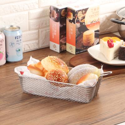 China Viable Hot Sale Stainless Steel 201Long Mesh French Bread Basket for sale