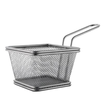 China Sustainable Western Kitchen Fried Basket Stainless Steel 201 Restaurant French Fried Basket for sale