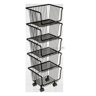 China Universal Stocked Metal Kitchen Rack Trolley Storage Kitchen Storage Rack for sale