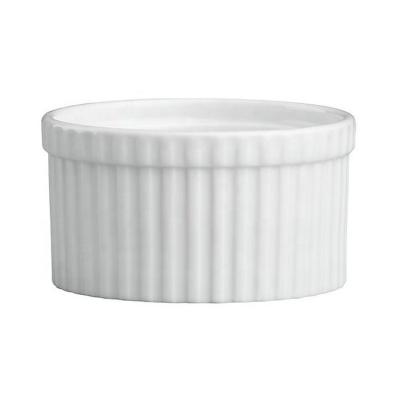 China Sustainable Cheap Bulk Cake Logo Household Relief White Colored Porcelain Custom Ramekins for sale