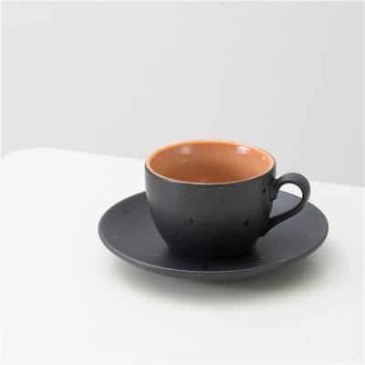 China Sustainable Wholesale High Quality Restaurant Used Coffee Stoneware Cappuccino Espresso Drinking Coffee Mug for sale