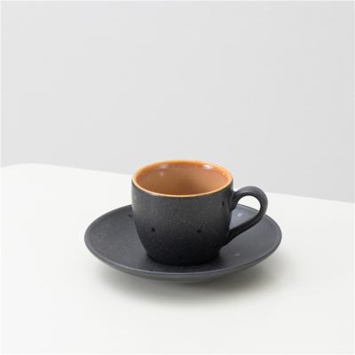 China Viable Nordic Reactive Coffee New Arrival Espresso Tea Coffee Cup Ceramic Drinking Cup Saucer In Wirh for sale