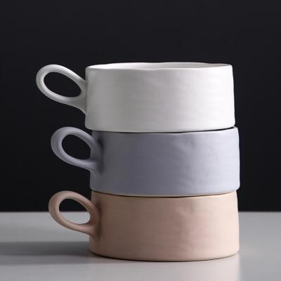 China Modern Design Viable Matte Gloss Cappuccino Coffee Cereal Ceramic Mug for sale