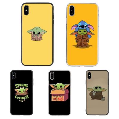 China 2021 Shockproof New Baby Yoda Solid Color Bottom Phone Case For iPhone 11 pro X XR XS max 6 S 7 8 plus soft silicon 12 phone case for sale