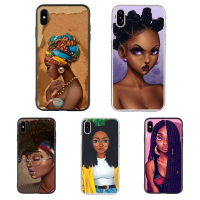 China 2021 Afro girls women color art soft tpu phone case shockproof for iphone 6,6s,7,7 plus,8,8 plus,x,xr,xs,xs max,11 pro, 11 pro 12 max for sale