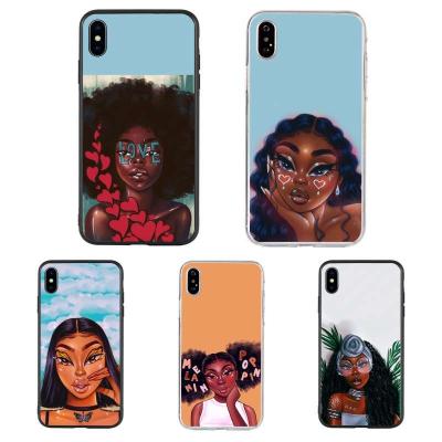 China Smooth and Feel Melanin Afro Queen Maid Black Girl Poppin' Up Luxury Phone Case for iphone 6,6s,7,7 plus,8,8 plus,x,xr,xs,xs max , 11 pro, 11 pro max for sale