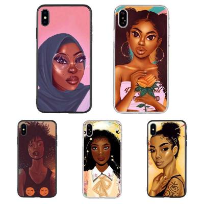 China Smooth and Feel Good Black Girl Phone Case Melanin Poppin Black Queen for iphone 11 pro 11 max case iphone 13 6 6s 6SP 7 8 8S plus X Max XR XS TPU cases for sale