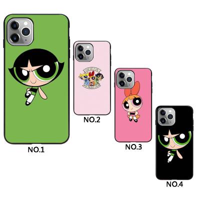 China Cute Comfortable Anime Powerpuff Girls Black TPU Phone Case For iPhone 12 for sale