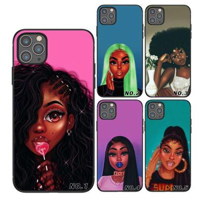 China Anti-fall African beauty girl TPU soft silicone phone cover for iPhone 8 7 6 6S plus XR X XS MAX11 11Pro 11Pro Max Case for sale