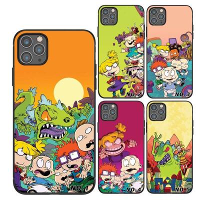 China Cute and Funny Anime Rugrats 100% Eco-friendly Phone Case Black TPU Printed Phone Case For iPhone X XR Xs 11 12 11Pro Max 11Pro Max Case for sale