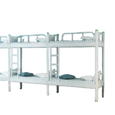 China Frame Heavy Duty Metal Bunk Beds Customize Type School Furniture Dorm Room Saving Place Metal Split Bunk Bed With Plastic Fence For Apartment for sale