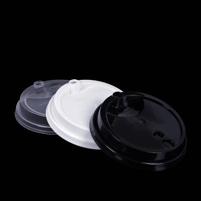 China Non Spill Diameter 75mm 80mm Leak Proof Material Disposable Plastic Coffee PS Lid Cap 90mm Paper Use Cup for sale