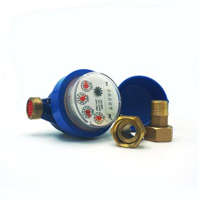 China High Accuracy Class B Dry Brass Body Single Dial Mechanical Cold Water Jet Water Meters for sale