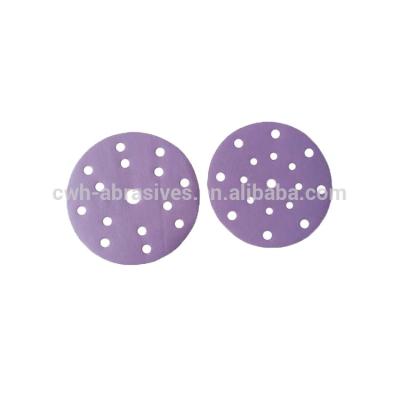 China Promotional Putty Hook And Loop Purple Sandpaper Holes Emery Paper For Automobile for sale