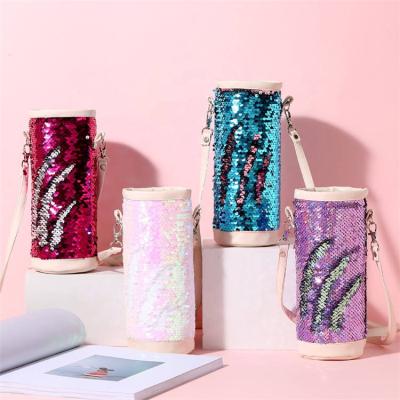 China Wholesale Glitter Girl Hot Spicy Handled Bottle Bag With Label For Water Bottle for sale