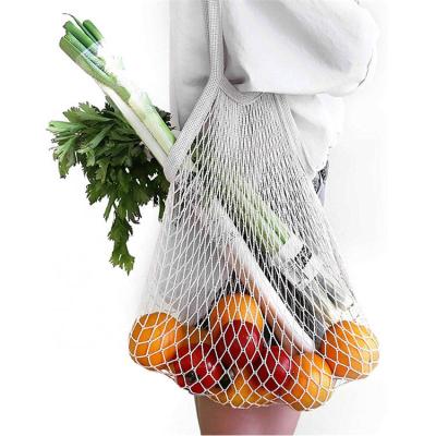 China Large Eco Friendly Reusable Organic Handled Cotton Mesh Market Grocery Shopping Bag Set For Saver Bags, Food Storage for sale