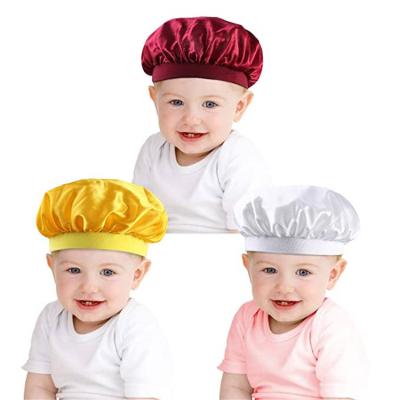 China Satin No MOQ Custom Natural Hair Satin Baby Sleeping Hoods For Kids for sale