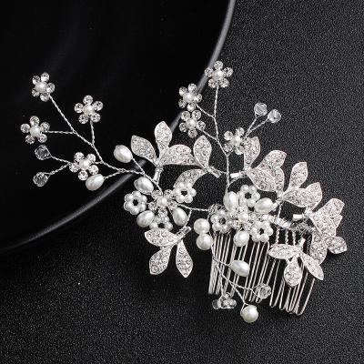 China Fashion HXC4875 Fashionable High Quality Flower Hair Comb Bridal Crystal Hair Comb Bridal Wedding Headpiece for sale