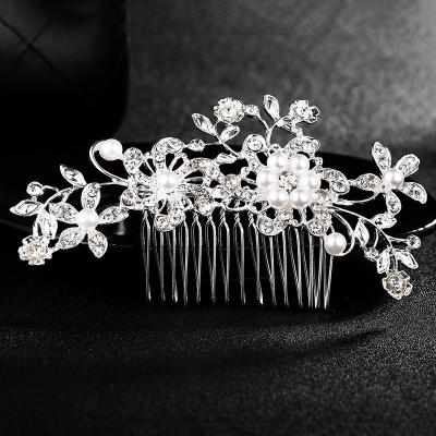 China HXC4513 Fashion Crystal Hair Flower Comb Bridal Wedding Headpiece for sale