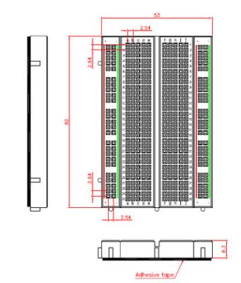 China Education Full Nickel 8.3x5.5cm Breadboard 400 Points for sale