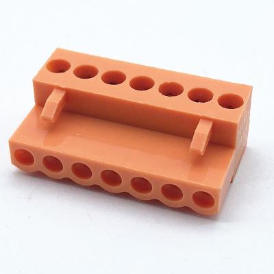 China Orange 300V 2-24 poles Plug-In Terminal Block Female Panel Mounted for sale