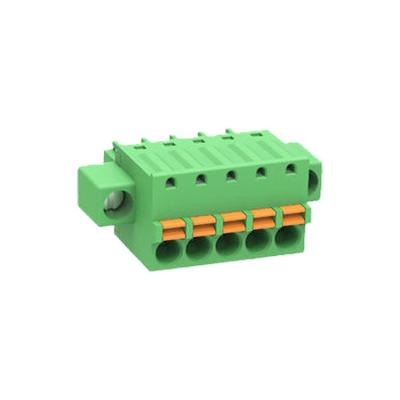 China Screw Ear Fixed 5 Poles 3.5 / 3.81mm Pluggable Pcb Terminal Block Connection for sale