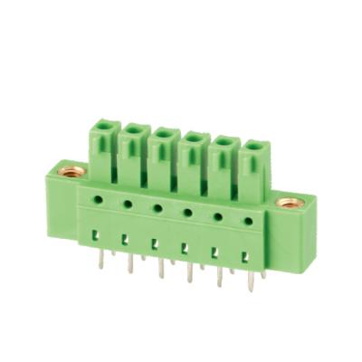 China 3.5mm 3.81mm Male Pluggable Terminal Blocks HQ15EDGBM 2-22 Poles for sale