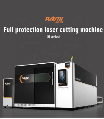 China 3000W 4000W 6000W CNC Fiber Laser Exchange Table Full-enclosed Cutting Machine For Metal for sale