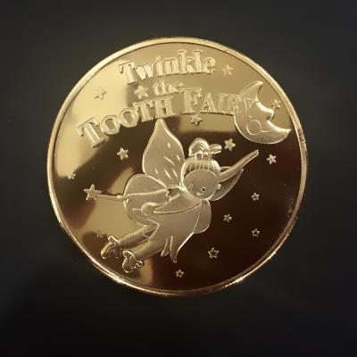 China Well-designed China Metal Cartoon Souvenir Coins Metal Sparkle Tooth Fairy Commemorative Coins for sale